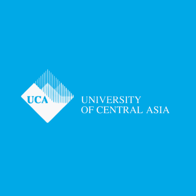 University of Central Asia Kyrgyzstan logo on blue background