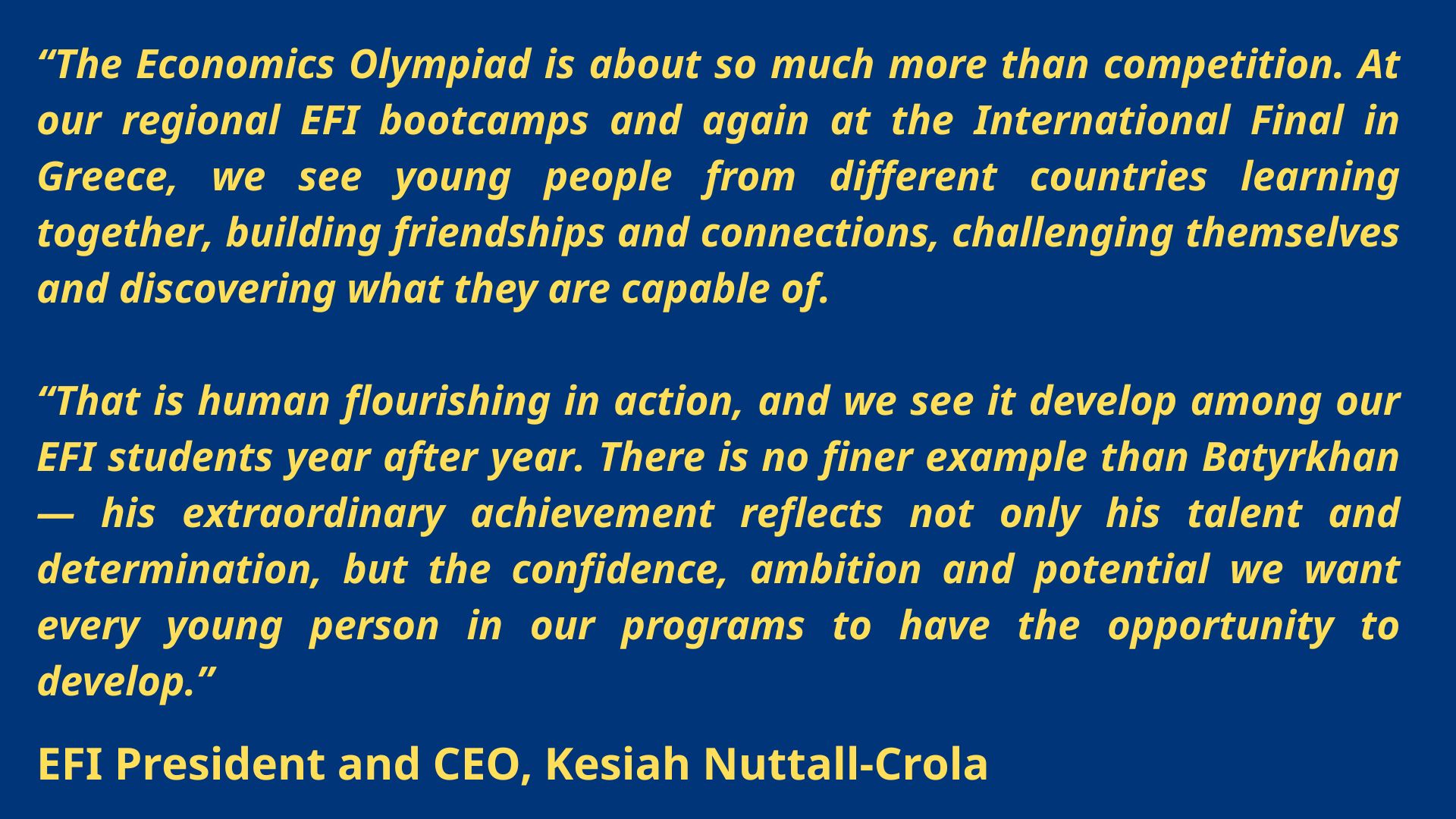 Quote from EFI CEO